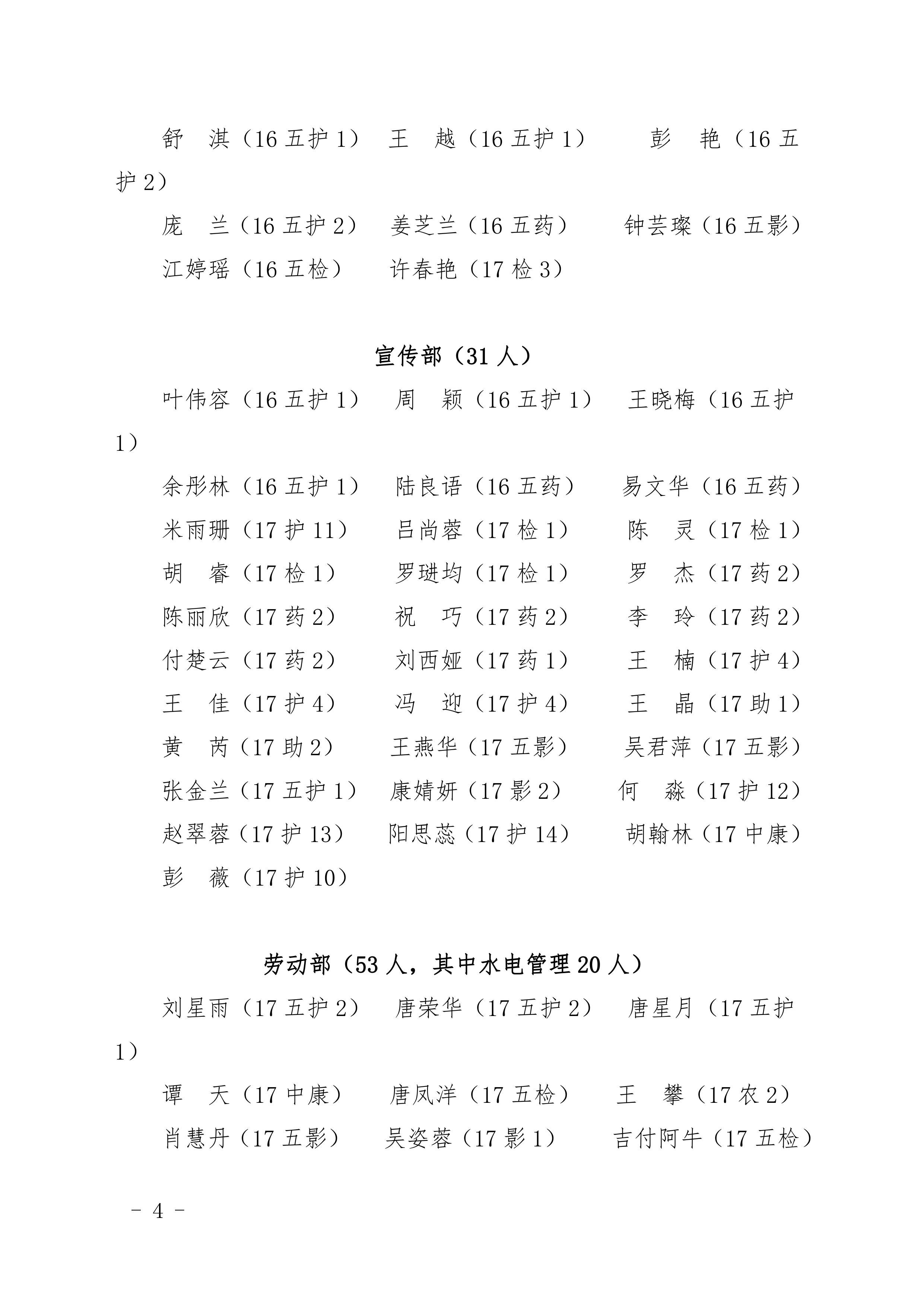 四川省南充衛(wèi)生學(xué)校 關(guān)于任命第二十八屆學(xué)生會(huì)干部的決定